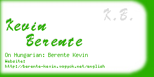 kevin berente business card